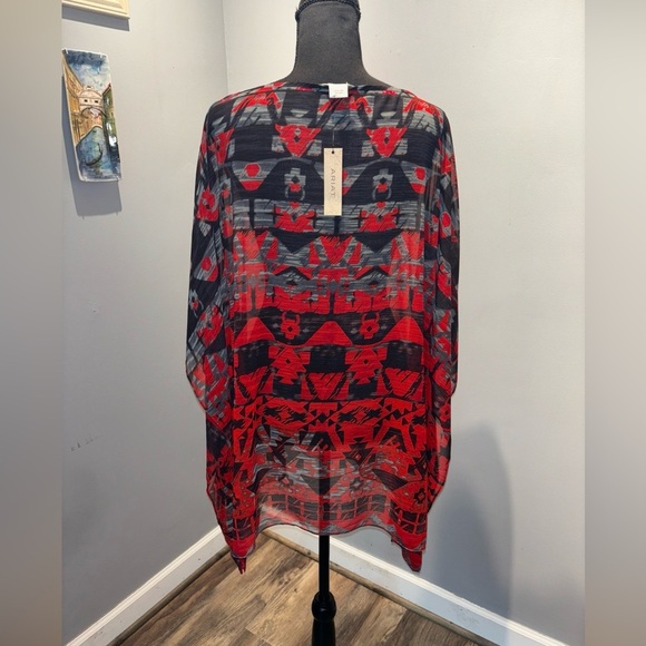 Ariat Boho Western Native Rachel‎ Tunic Poncho Sheer Flowy Top Women's Sz XL - Picture 3 of 7